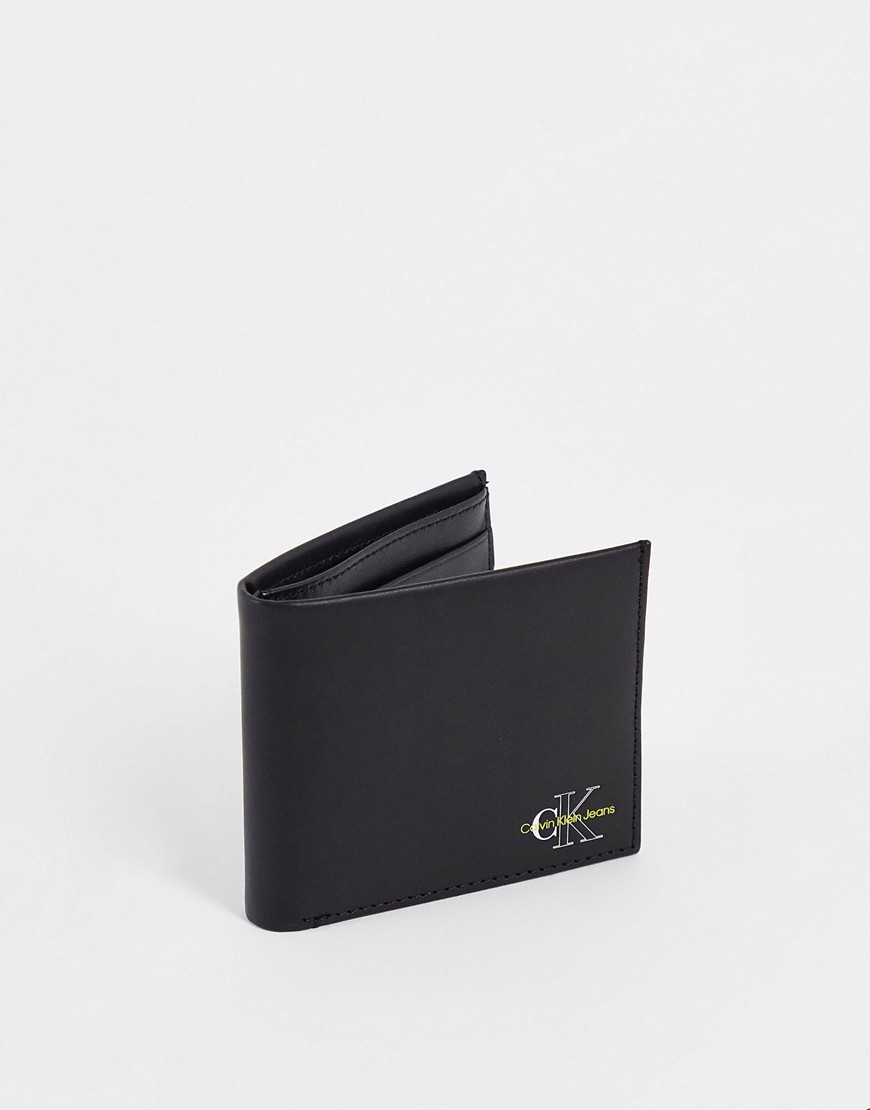 Calvin Klein Jeans Est.1978 Three Tone Bifold Wallet In Black