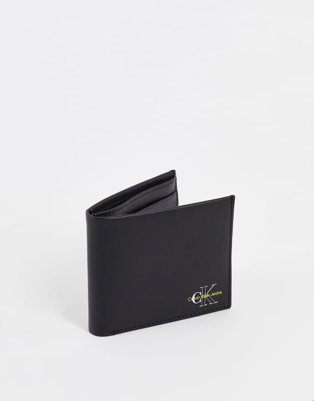 Calvin Klein Jeans three tone bifold wallet in black