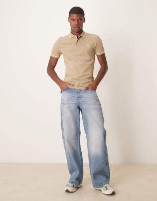 Calvin Klein Jeans Est.1978 Tipped Polo In Neutral
