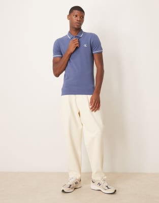 Calvin Klein Jeans Est.1978 Tipped Polo In Blue