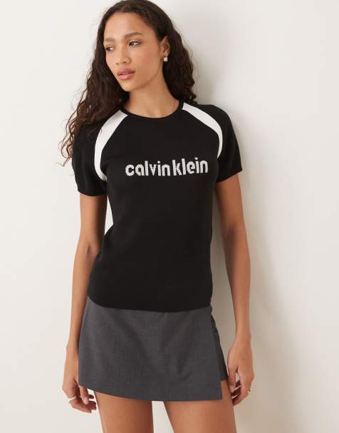 Calvin Klein Jeans - Top sportivo in maglia nero e bianco - view 1