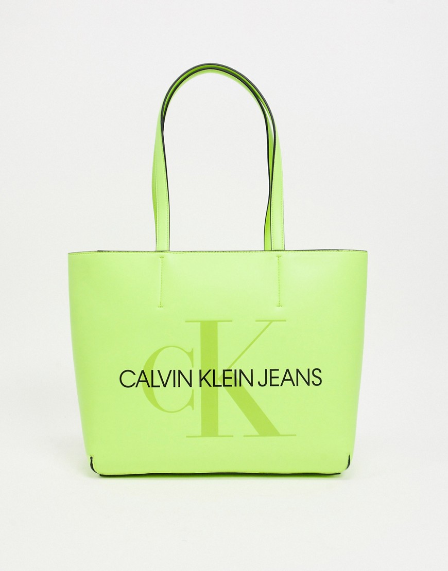 Calvin Klein Jeans - Tote met groot logo in geel