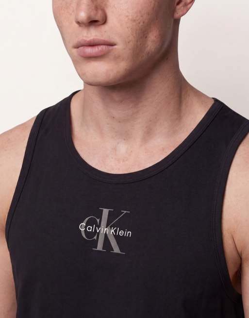 Calvin Klein Jeans – Trägertop in Schwarz mit klassischem Logo , 3 von 5