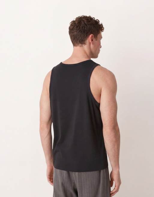 Calvin Klein Jeans – Trägertop in Schwarz mit klassischem Logo , 4 von 5