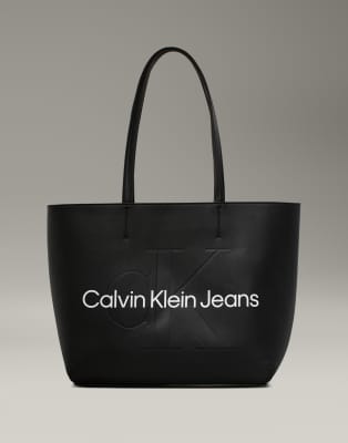 Calvin Klein Jeans - Tragetasche in Schwarz mit Logo