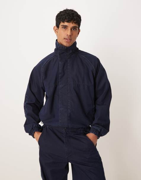 Calvin Klein Jeans – Trainingsjacke aus Nylon-Denim in Marineblau, Kombiteil - view 1