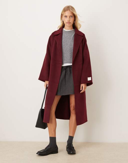 Calvin Klein Jeans – Trenchcoat aus Wolle in Burgunderrot, 2 von 4