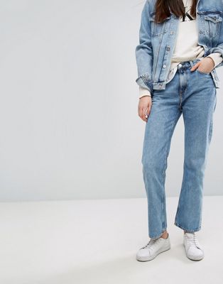 Calvin Klein Jeans True Icon vintage straight ankeljeans med high rise-Blå