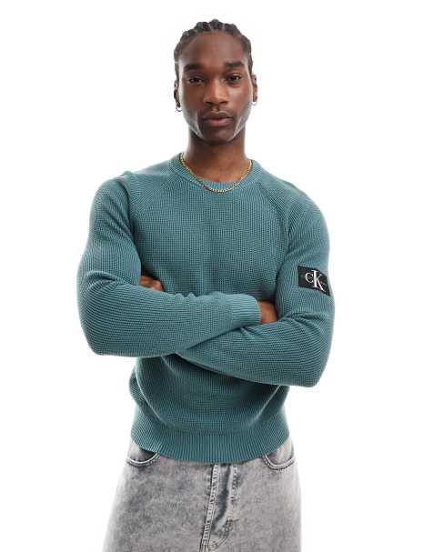 Calvin Klein Jeans - Trui met badge in groen - view 1