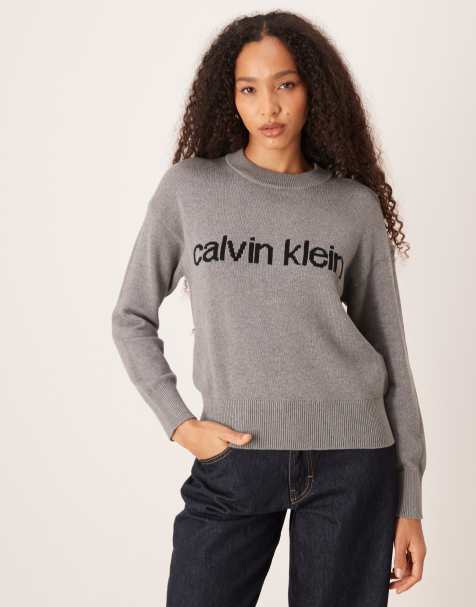 Calvin Klein Jeans - Trui met logo in grijs - view 1