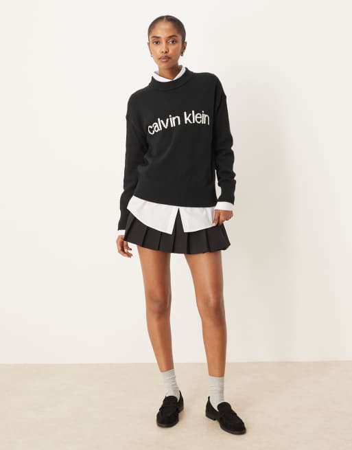 Calvin Klein Jeans - Trui met logo in zwart, 3 van 4
