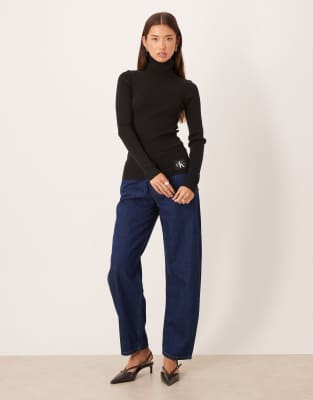 Calvin Klein Jeans Est.1978 Turtle Sweater In Black