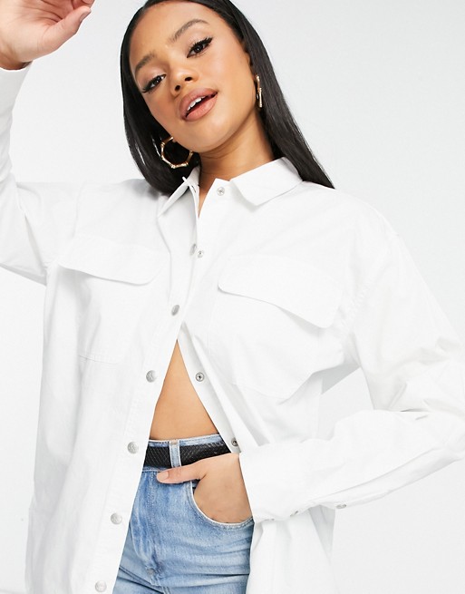 Calvin Klein Jeans twill shirt in white