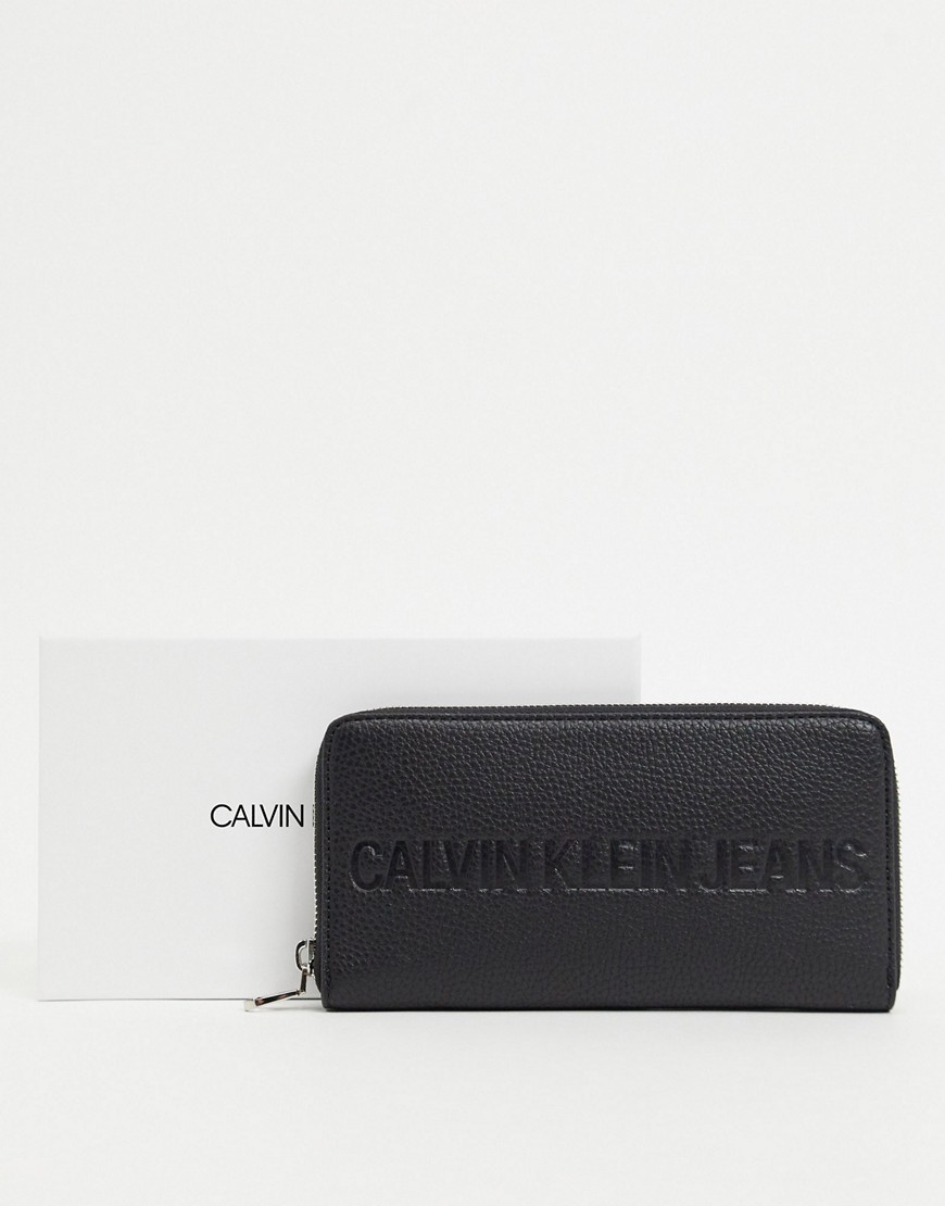 Calvin Klein Jeans - Ultralichte portemonnee met rits rondom-Zwart
