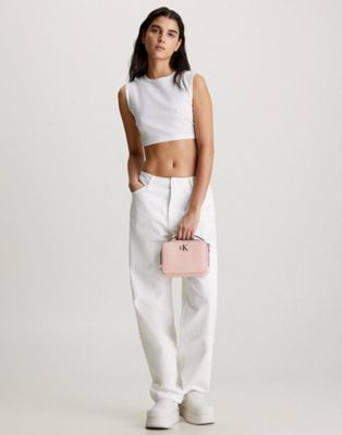 Calvin Klein Jeans Crossbody Bag in Pale Conch - ASOS Price Checker