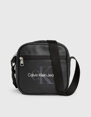Calvin Klein Jeans Logo Crossbody Bag in Black - ASOS Price Checker