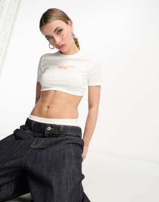 Calvin Klein Jeans underwire bustier top in white