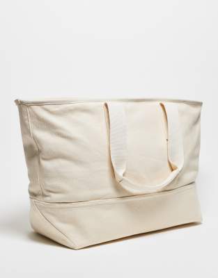 Calvin Klein Jeans Est.1978 Unisex Canvas Weekend Tote Bag In White