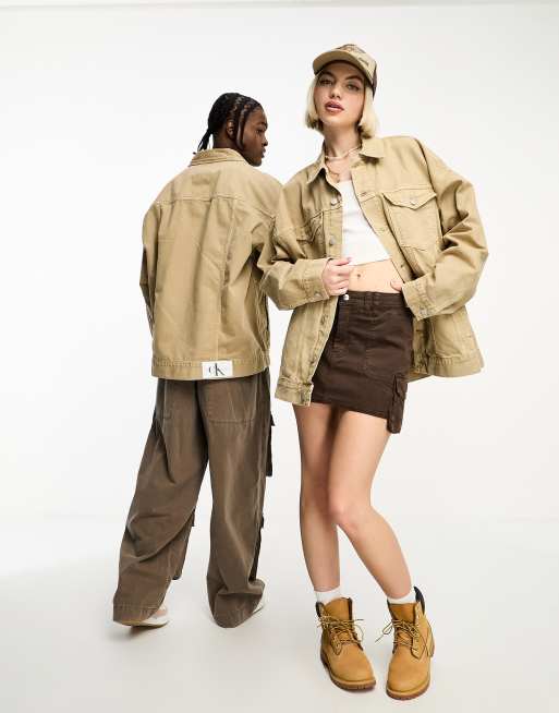 Beige oversized clearance jacket