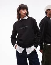 Calvin Klein Jeans monologo quarter zip rugby sweatshirt in