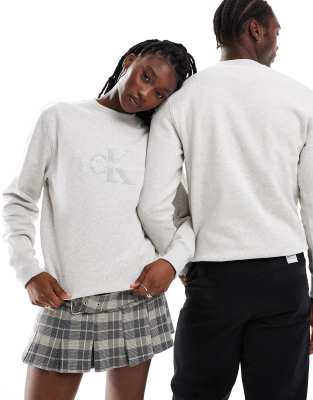 Calvin Klein Jeans Calvin Klein Jeans unisex monologo sweatshirt in grey