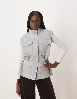 Calvin Klein Jeans - Utility-Jeansweste in zartem Grau