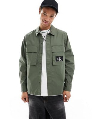 Calvin Klein Jeans Est.1978 Utility Overshirt In Olive Green