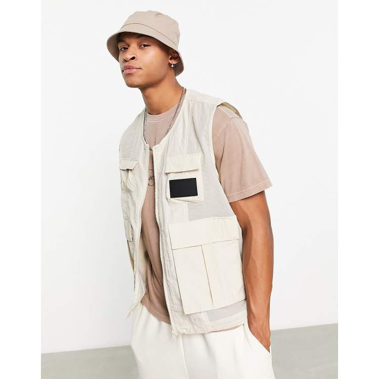 Calvin Klein Jeans utility vest in beige