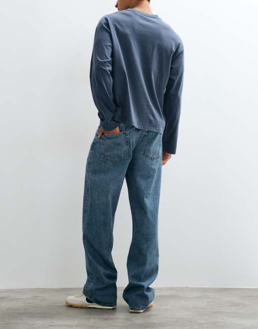 Calvin Klein Jeans - Vaqueros holgados con lavado azul claro, 4 de 5
