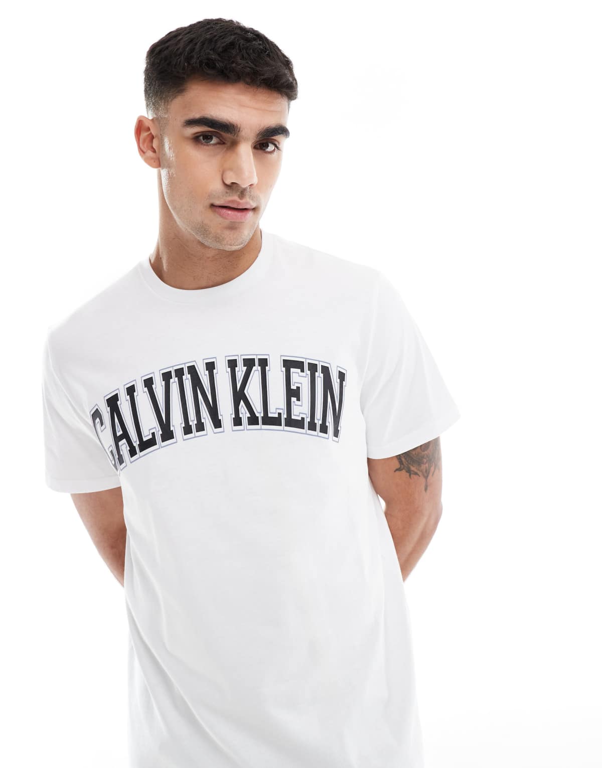 Calvin Klein Jeans  varsity logo t-shirt in white