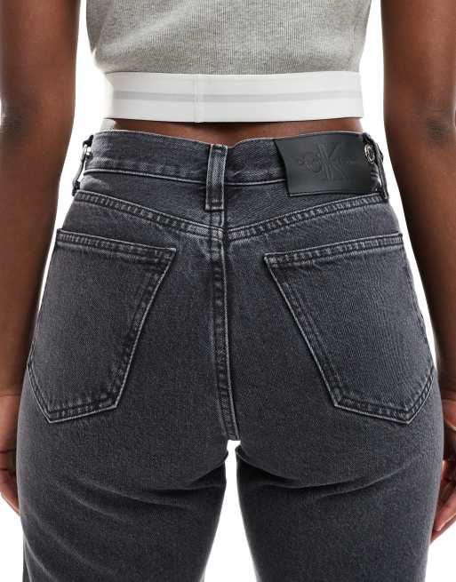 Calvin Klein Jeans - Vasket grå jeans med lige ben og høj talje, 4 af 5