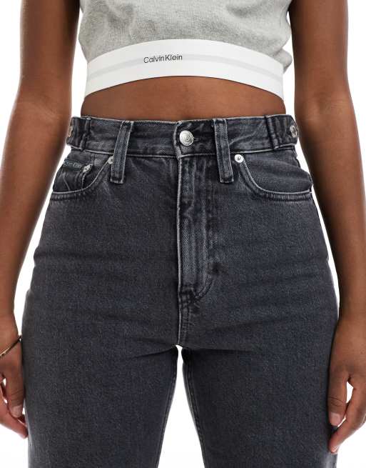 Calvin Klein Jeans - Vasket grå jeans med lige ben og høj talje, 5 af 5
