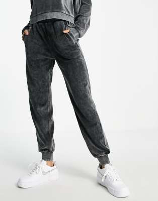 Calvin Klein Jeans Calvin Klein Jeans velvet jogger co-ord in ice black