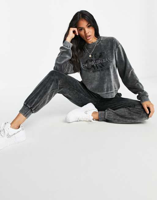 Calvin klein best sale velour jogging suit