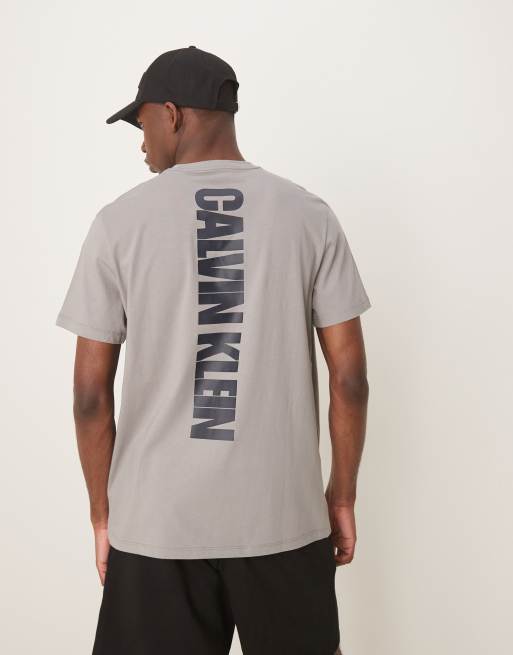Calvin Klein Jeans vertical back print t-shirt in grey