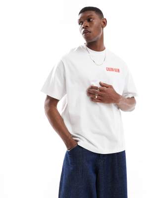 Calvin Klein Jeans Est.1978 Vertical Back Print T-shirt In White