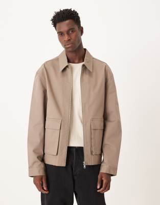 Calvin Klein Jeans - Veste en coton à poches fonctionnelles - Taupe-Neutre