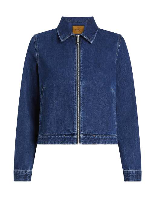 Calvin Klein Jeans - Veste en jean à fermeture éclair - Bleu denim foncé, 2 de 3