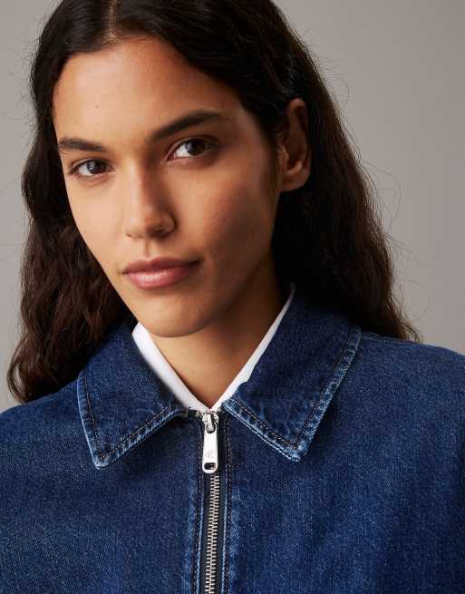 Calvin Klein Jeans - Veste en jean à fermeture éclair - Bleu denim foncé, 3 de 3