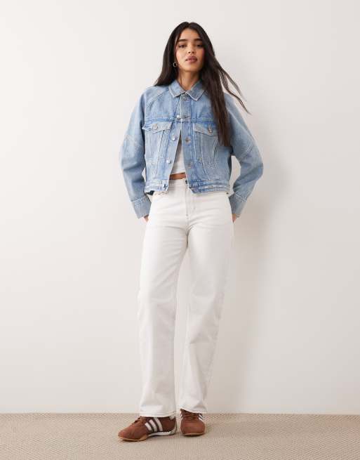 Calvin Klein Jeans - Veste en jean coupe carrée - Bleu délavé, 4 de 4