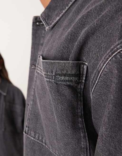Calvin Klein Jeans - Veste en jean oversize - Gris délavé - Exclusivité ASOS, 3 de 4