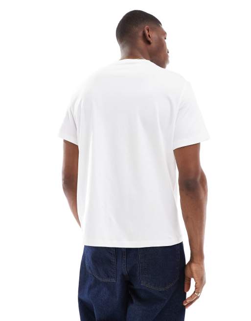 Calvin Klein Jeans – Vit t-shirt med liten, centrerad logga, 4 av 4