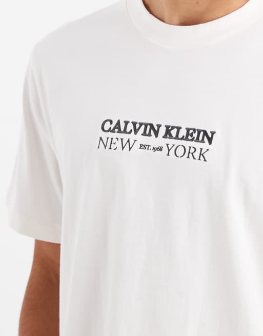 Calvin Klein Jeans – Vit t-shirt med tryck på bröstet, 5 av 5