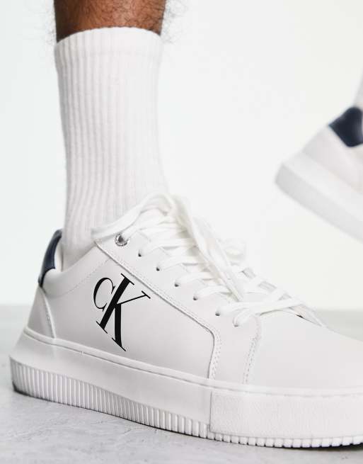 Calvin Klein Jeans – Vita sneakers i läder med koppsula, 2 av 4