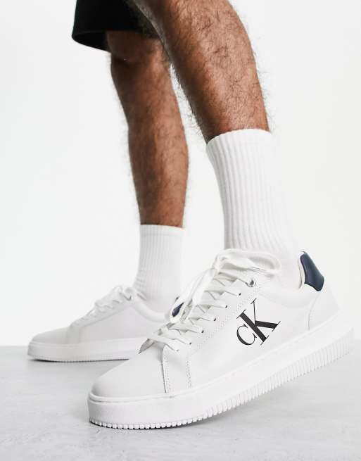 Calvin Klein Jeans – Vita sneakers i läder med koppsula, 4 av 4