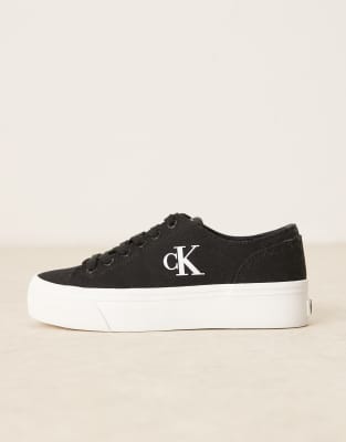 Calvin Klein Jeans Est.1978 Vulc Flatform Canvas Sneakers In Black