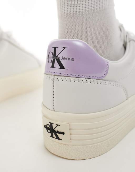 Calvin Klein Jeans - Vulc - Sneakers flatform bianche e lilla, 3 di 5