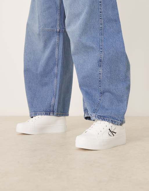 Calvin Klein Jeans – Vulc – Vita flatform-sneakers