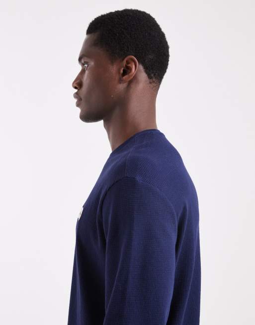 Calvin Klein Jeans Waffle Badge Logo long sleeve t-shirt in navy , 4 of 5