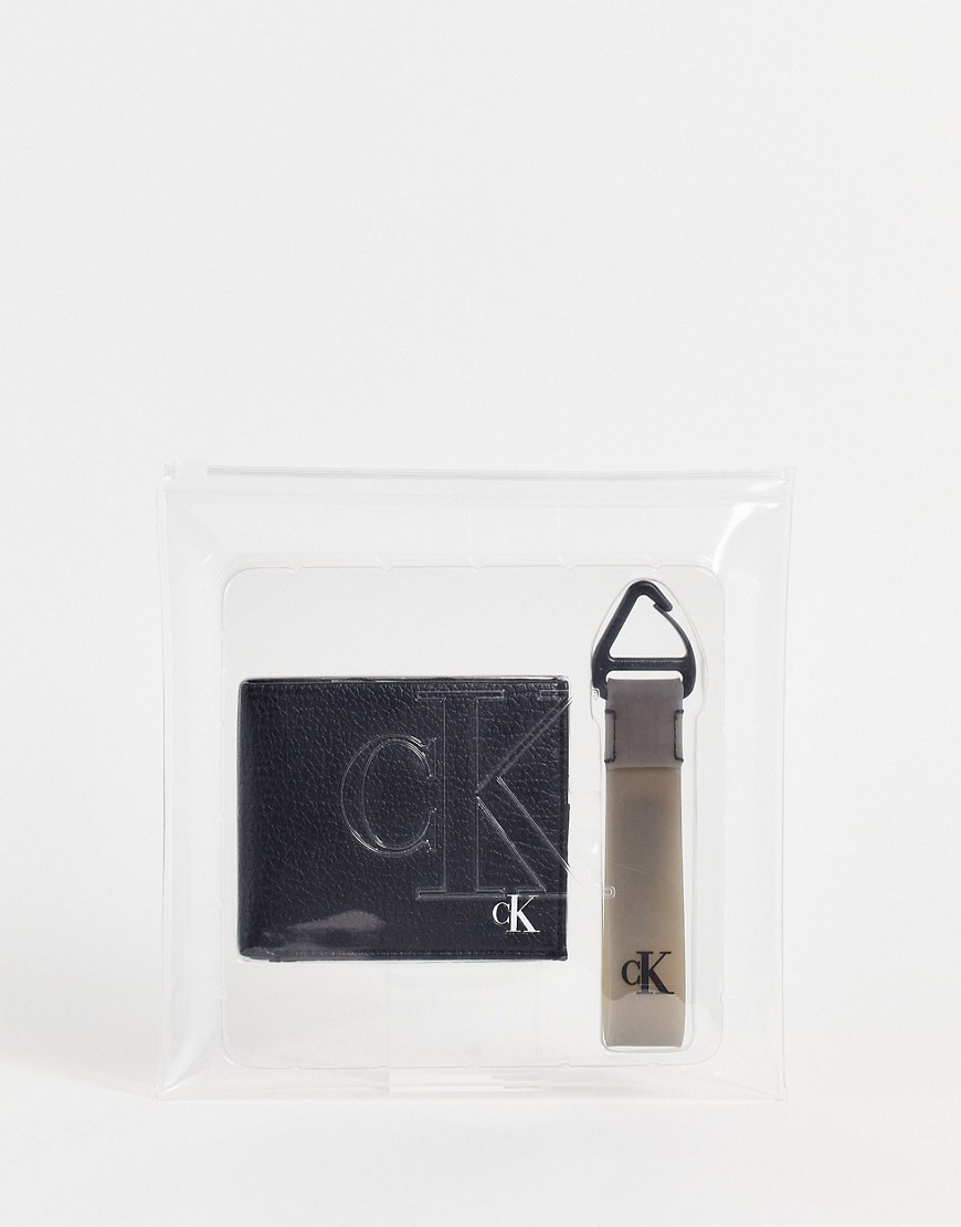 Calvin Klein Jeans wallet and keyfob set in black